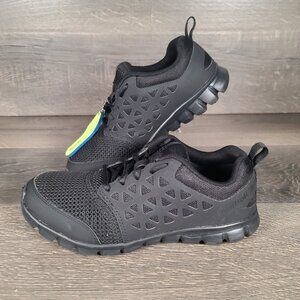 Reebok Sublite Cushion Black Composite Toe Work Shoes Sneakers Women's 9 W RB435